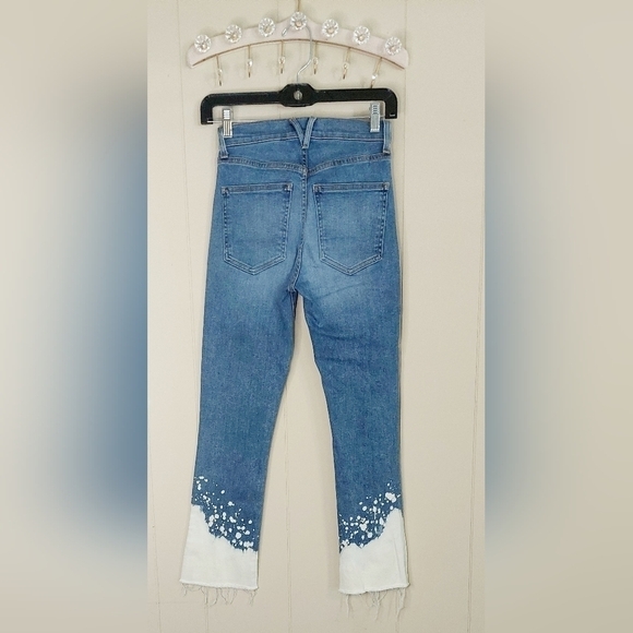 Veronica Beard Carly High Rise Bleach Above Ankle Crop Splatter Jeans Size 24 - Picture 5 of 8